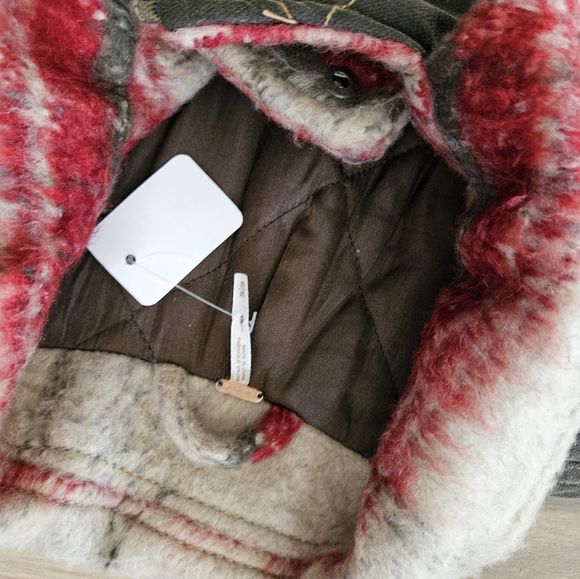 Free People Moto Jacket Fuzzy Stripe Oversize Mont - Picture 8 of 9